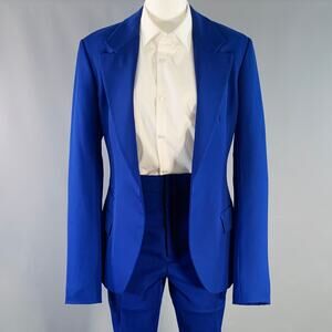 HAIDER ACKERMANN Size 36 Blue Royal Blue Wool Notch Lapel Suit